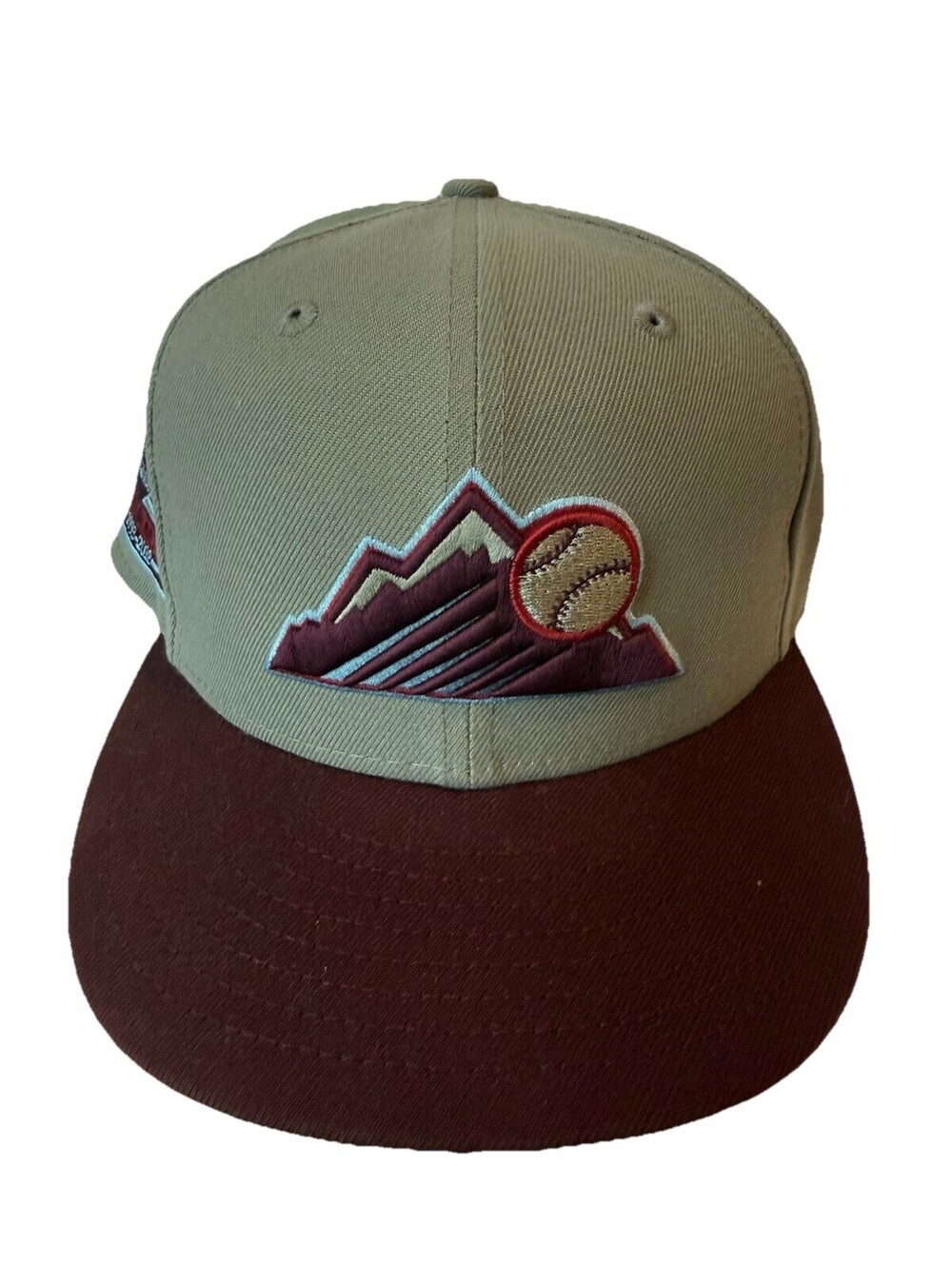 New Era 59FIFTY Colorado Rockies 25th Anniversary Hat 7 1/2 Stone Maroon